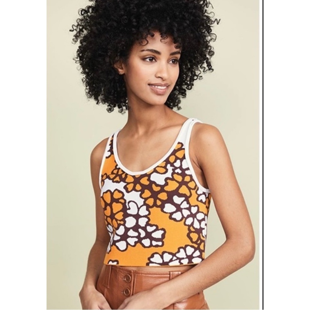 3.1 Phillip Lim crop floral tank medium orange white brown
